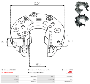 Pont de diode alternateur ARC0263S