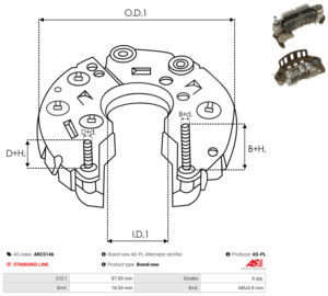 Pont de diode alternateur ARC5146