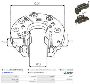Pont de diode alternateur ARC5150(MITSUBISHI)