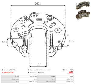 Pont de diode alternateur ARC5152
