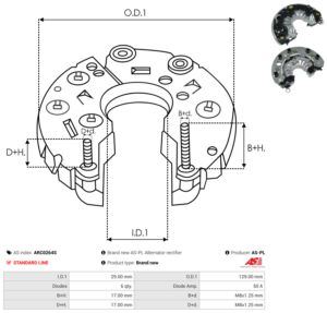 Pont de diode alternateur ARC0264S
