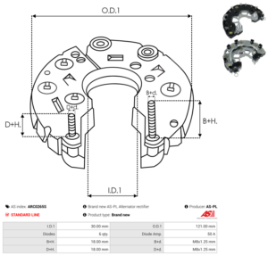 Pont de diode alternateur ARC0265S