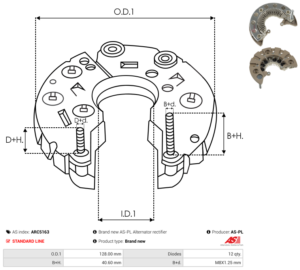Pont de diode alternateur ARC5163