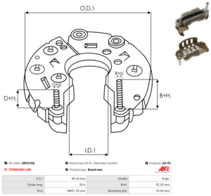 Pont de diode alternateur ARC5165
