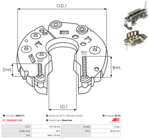 Pont de diode alternateur ARC5171