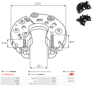 Pont de diode alternateur ARC0266S