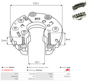Pont de diode alternateur ARC5182