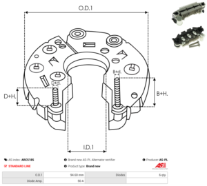 Pont de diode alternateur ARC5185