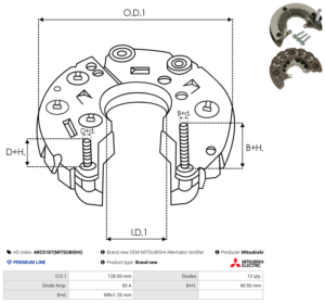 Pont de diode alternateur ARC5187(MITSUBISHI)