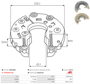 Pont de diode alternateur ARC5188S