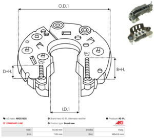 Pont de diode alternateur ARC5192S