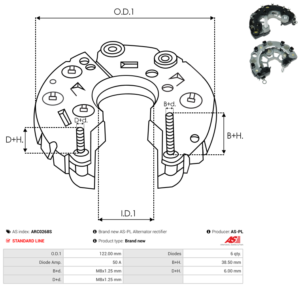 Pont de diode alternateur ARC0268S