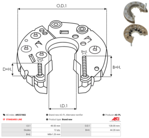Pont de diode alternateur ARC5196S