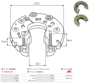 Pont de diode alternateur ARC5202S