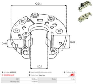 Pont de diode alternateur ARC5203S