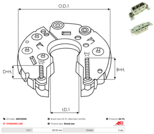 Pont de diode alternateur ARC5205S