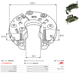 Pont de diode alternateur ARC5207S