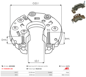 Pont de diode alternateur ARC5208S
