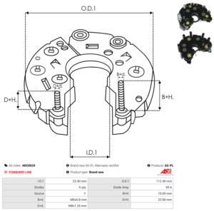 Pont de diode alternateur ARC0029