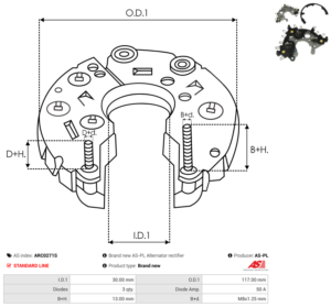 Pont de diode alternateur ARC0271S
