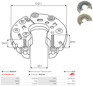 Pont de diode alternateur ARC5216S