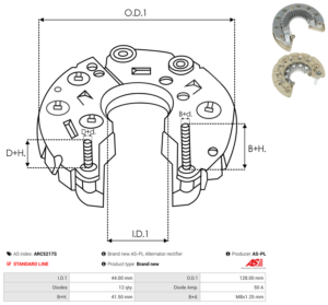 Pont de diode alternateur ARC5217S