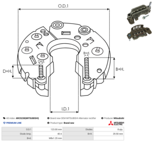 Pont de diode alternateur ARC5230(MITSUBISHI)