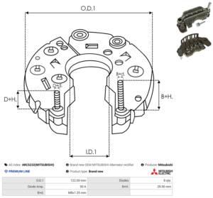 Pont de diode alternateur ARC5232(MITSUBISHI)