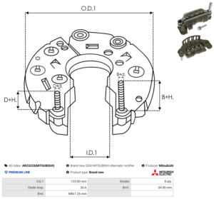Pont de diode alternateur ARC5233(MITSUBISHI)
