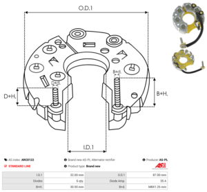 Pont de diode alternateur ARC0122
