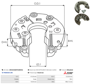 Pont de diode alternateur ARC5234(MITSUBISHI)