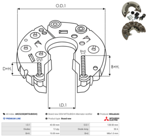 Pont de diode alternateur ARC5235(MITSUBISHI)