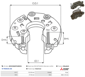 Pont de diode alternateur ARC5236(MITSUBISHI)