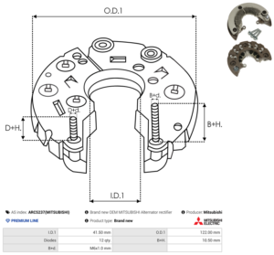 Pont de diode alternateur ARC5237(MITSUBISHI)