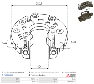 Pont de diode alternateur ARC5241(MITSUBISHI)