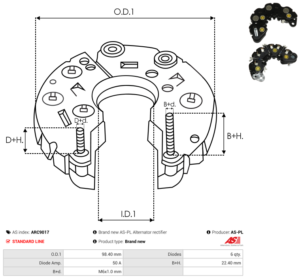 Pont de diode alternateur ARC9017