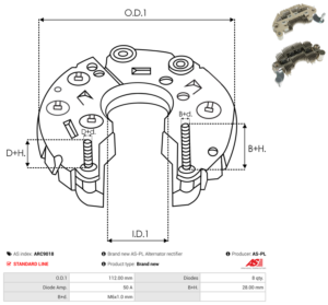 Pont de diode alternateur ARC9018