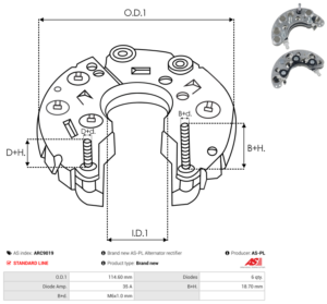 Pont de diode alternateur ARC9019