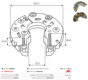 Pont de diode alternateur ARC9020
