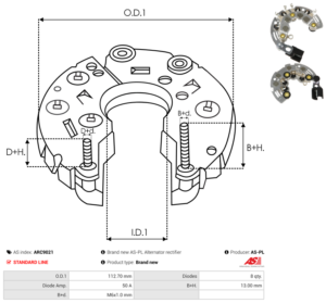 Pont de diode alternateur ARC9021