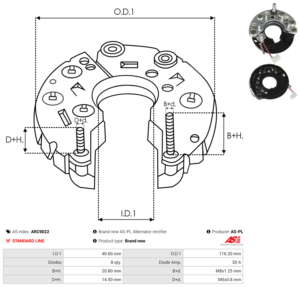 Pont de diode alternateur ARC9022