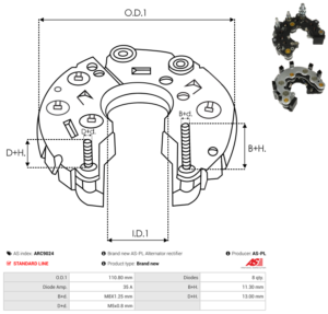 Pont de diode alternateur ARC9024