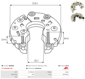 Pont de diode alternateur ARC9030