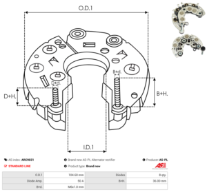 Pont de diode alternateur ARC9031