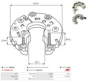 Pont de diode alternateur ARC9032