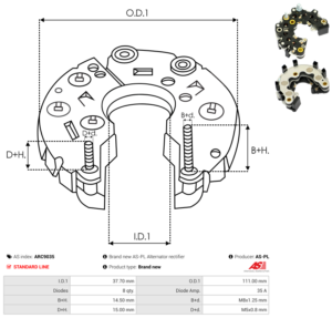 Pont de diode alternateur ARC9035