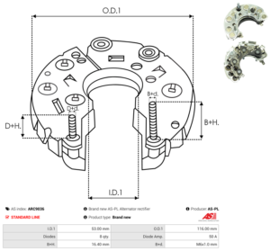 Pont de diode alternateur ARC9036