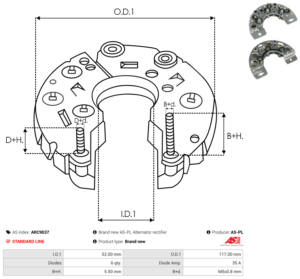 Pont de diode alternateur ARC9037