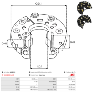 Pont de diode alternateur ARC0125