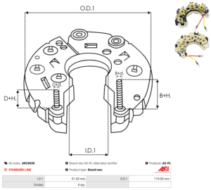 Pont de diode alternateur ARC9039